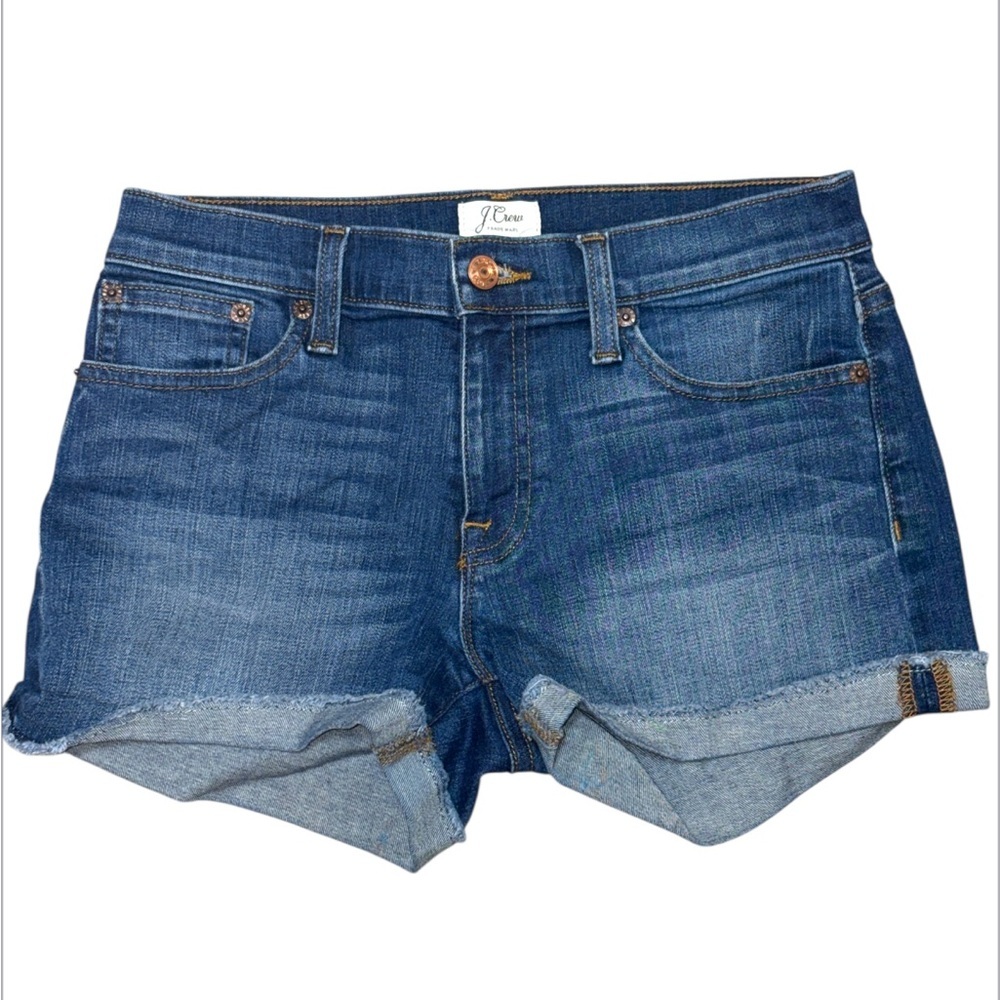 J. Crew Denim Short In Merrill Wash Rolled Hem Jean‎ Shorts Women’s Size 25
